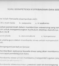 Contoh soal UKG dan kunci jawaban