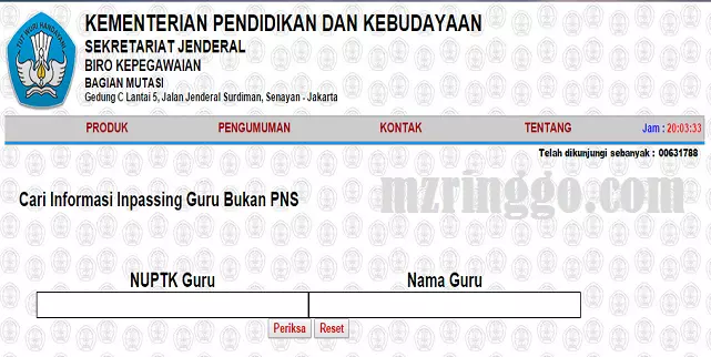 cara cek sk inpassing guru